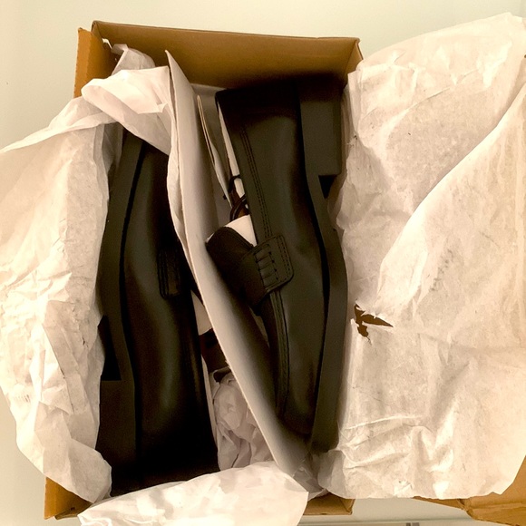 Zara NIB Square Toe Leather Loafers size US 5 - Picture 14 of 15